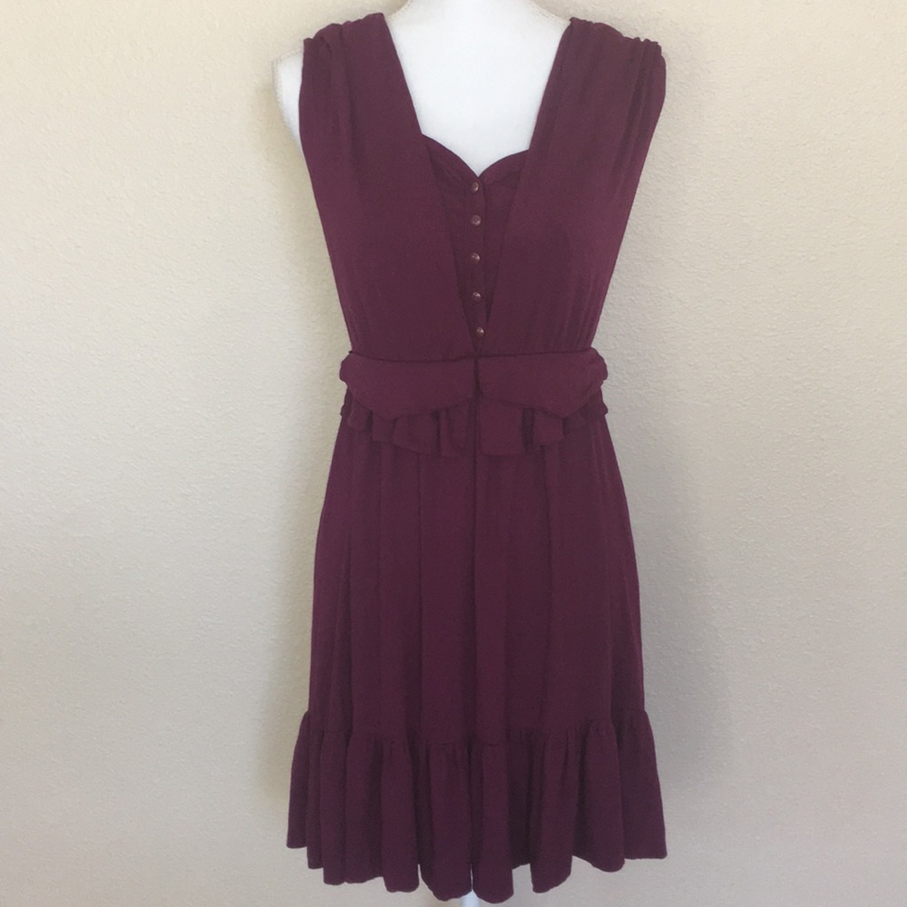Marc By Marc Jacobs Plum Ruffle Button Dress Nwot - image 1